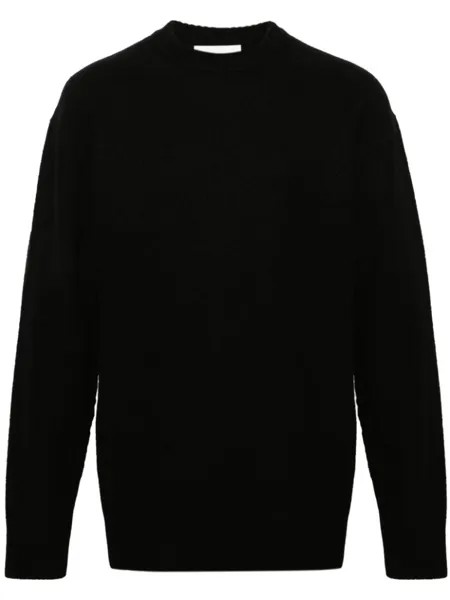 Jil Sander джемпер из вареной шерсти с круглым вырезом, черный