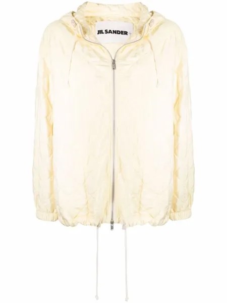 Jil Sander стеганая куртка из смесового шелка, желтый