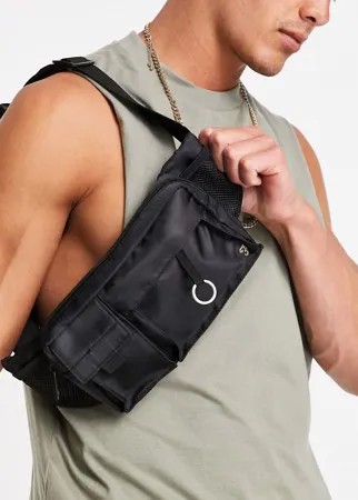 Черная сумка-кошелек на пояс в утилитарном стиле Farah-Черный