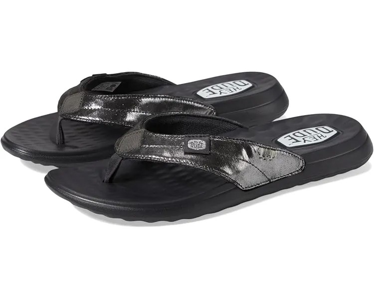 Сандалии Hey Dude Christi Flip Classic, цвет Black Shimmer