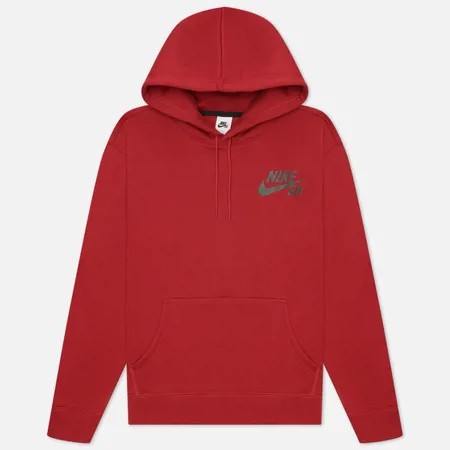 Мужская толстовка Nike SB Icon Essential Logo Hoodie, цвет красный, размер XXL