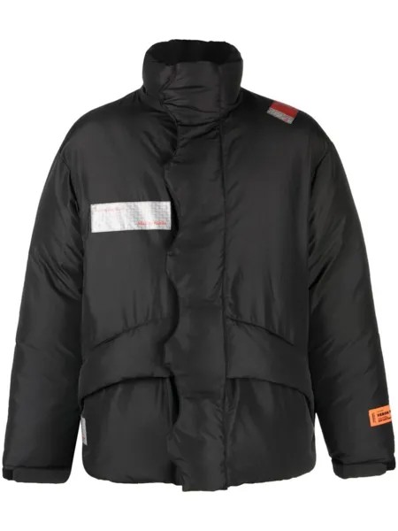 Heron Preston пуховик с нашивкой-логотипом, черный