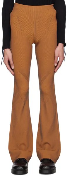 Оранжевые брюки для отдыха в рубчик со скошенными краями Dion Lee