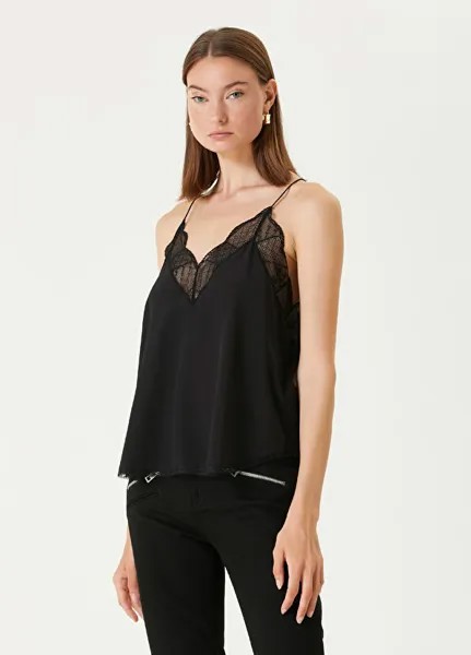 Christy кружевная шелковая блузка Zadig&Voltaire, черный