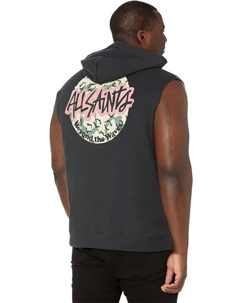 Худи AllSaints Shredder Sleeve Hoodie, цвет Washed Black