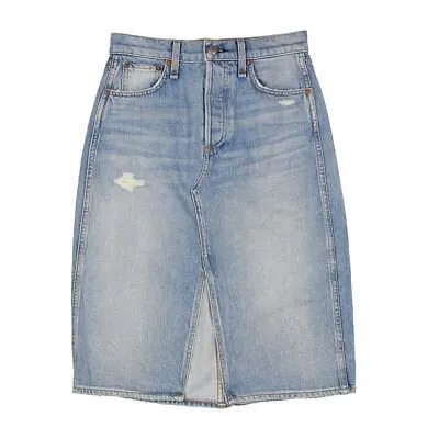 Женская синяя джинсовая джинсовая юбка до колена Rag - Bone 24 BHFO 4651