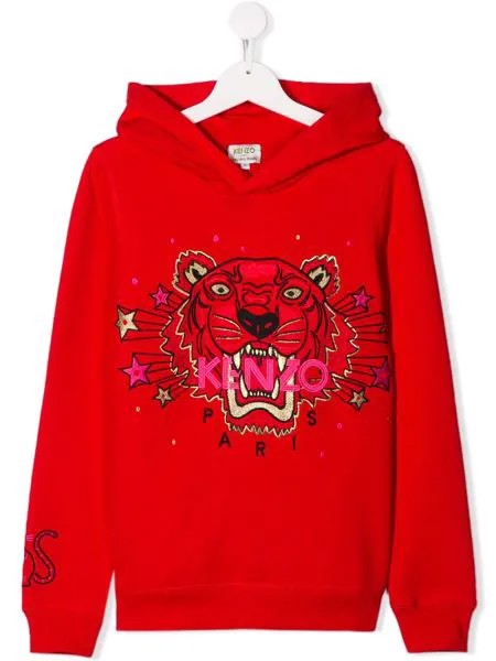Kenzo Kids худи с вышивкой Tiger