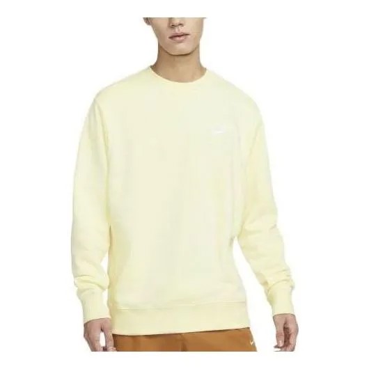 Толстовка Nike Sportswear Club Fleece Crew 'Light Yellow', желтый