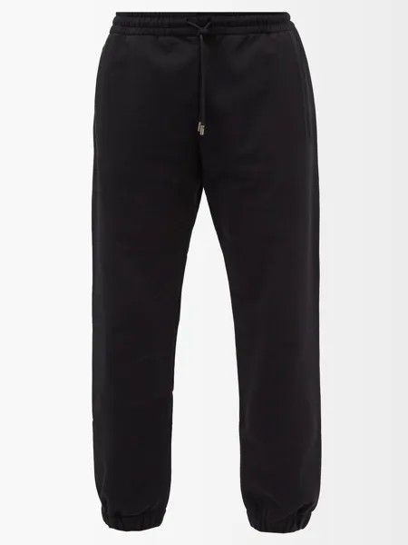 Спортивные брюки из хлопкового джерси с логотипом Gucci, черный
