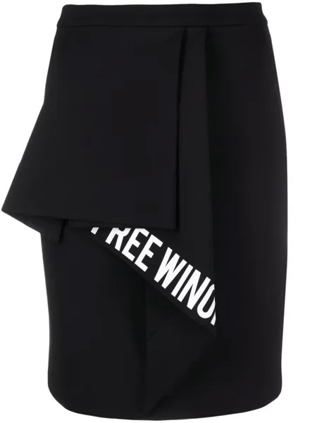 Юбка с принтом и оборками Off-White, черный