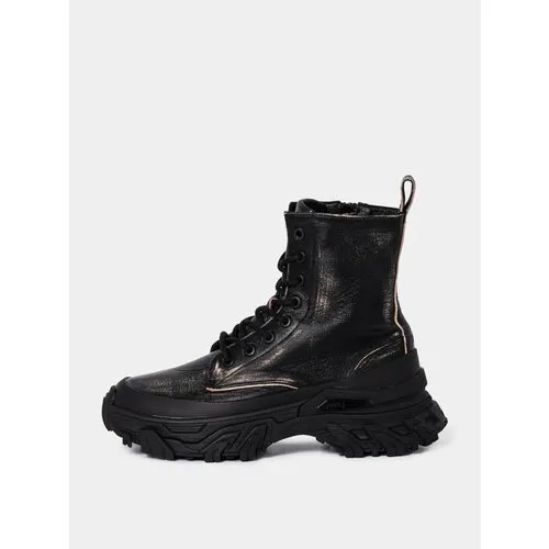 Ботинки JUUN.J Grunge Leather High Top Sneakers, размер 37, черный
