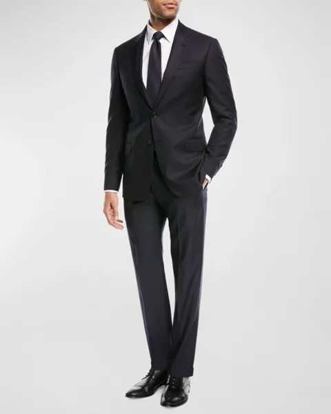 Костюм-двойка из шерсти Super 130s Emporio Armani, цвет Navy