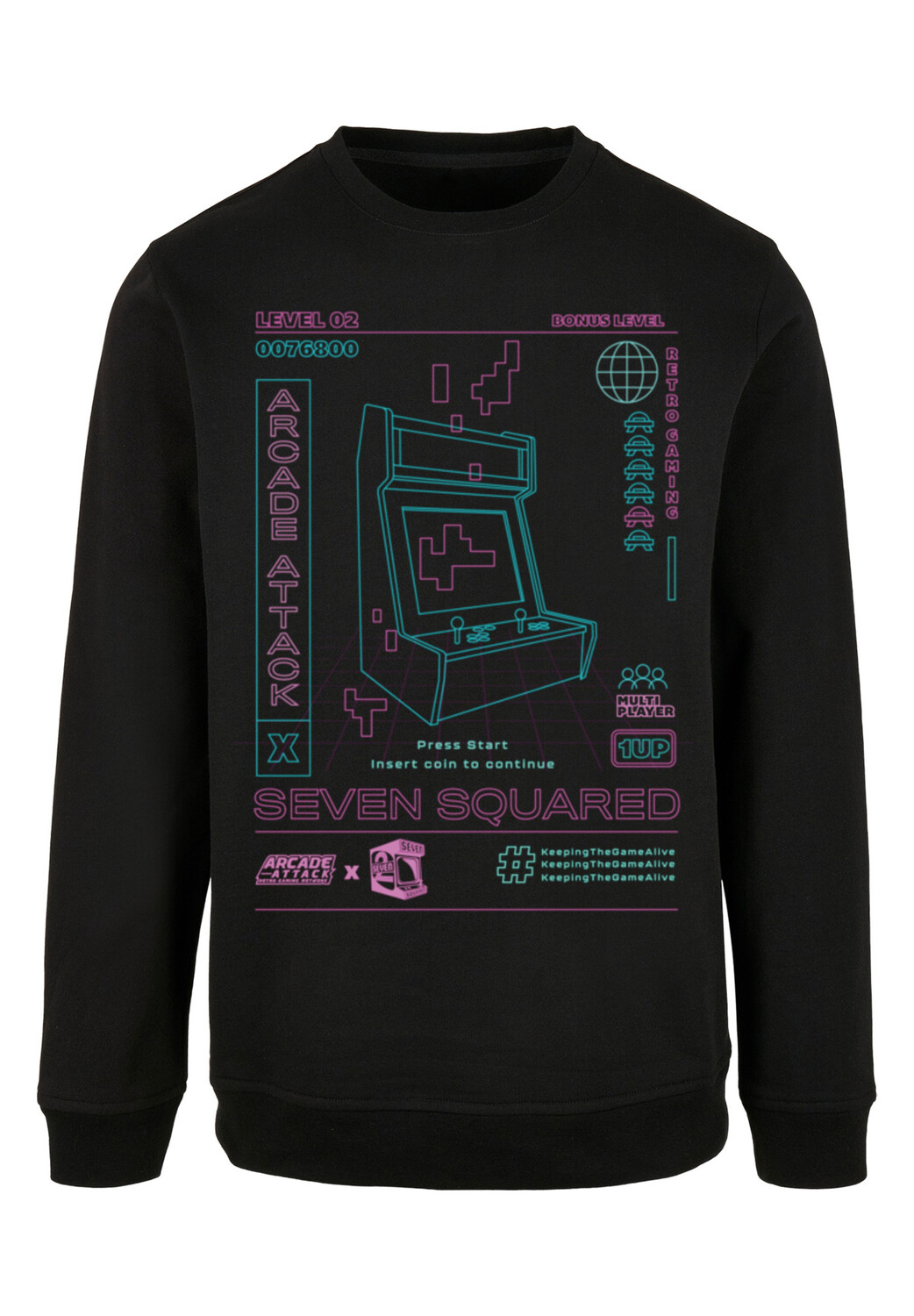 Пуловер F4NT4STIC Sweatshirt Retro Gaming Arcade Attack, черный