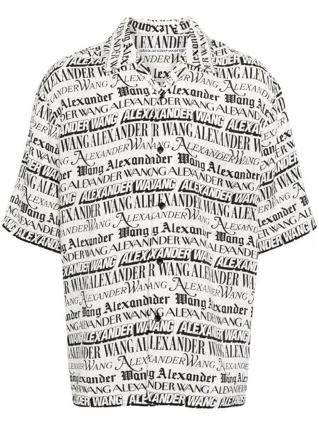 Alexander Wang рубашка с принтом Newspaper, белый