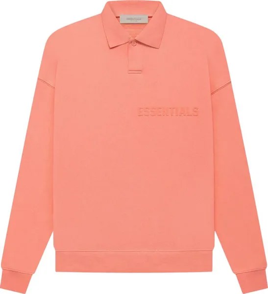 Лонгслив Fear of God Essentials Long-Sleeve Polo 'Coral', оранжевый