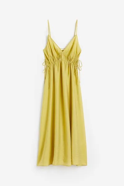 Платье H&M Drawstring-detail, желто-зеленый