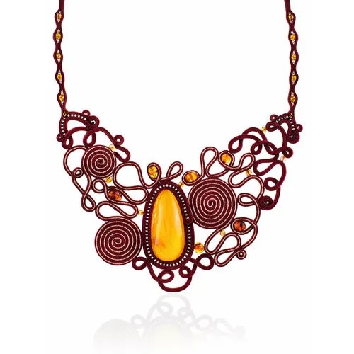 Колье AmberHandmade, янтарь, длина 54 см, бежевый