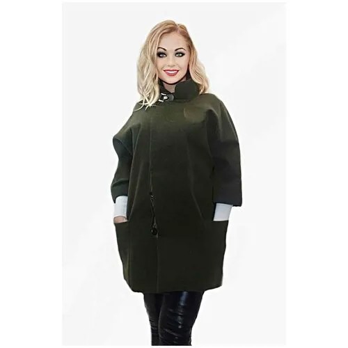 Пальто реглан, размер 48, зеленый