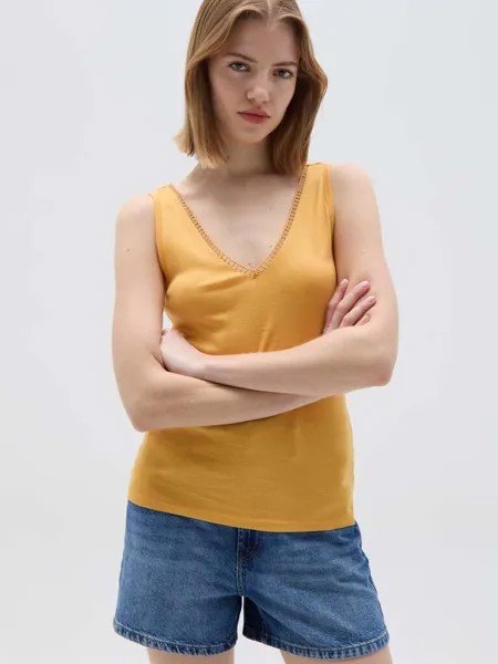 Майка со скольжением и профилем traforato Ovs, цвет sunflower yellow