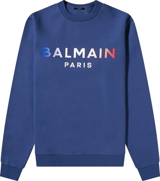 Толстовка Balmain Gradient Crewneck 'Bleu Marine', синий