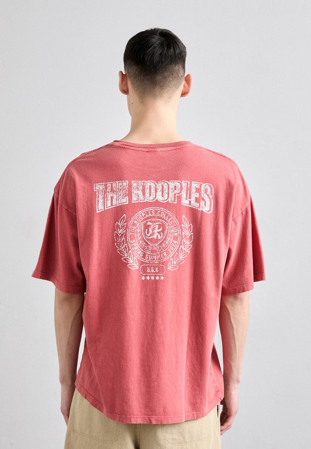 Футболка с принтом The Kooples, темно-красный