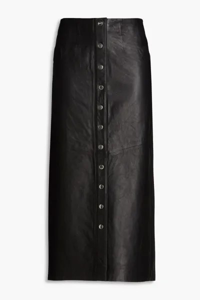 Кожаная юбка миди Envelope1976, черный