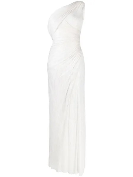 Jenny Packham платье на одно плечо с пайетками, белый