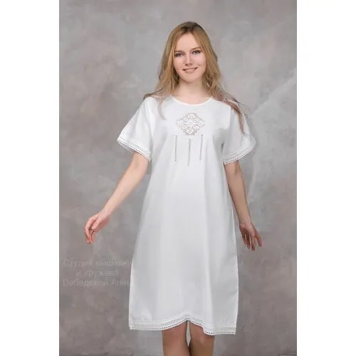 Крестильная рубашка , размер 46, белый