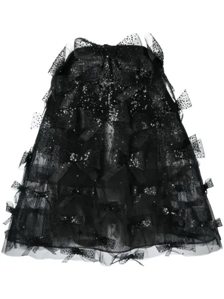 Oscar de la Renta платье мини из тюля, черный