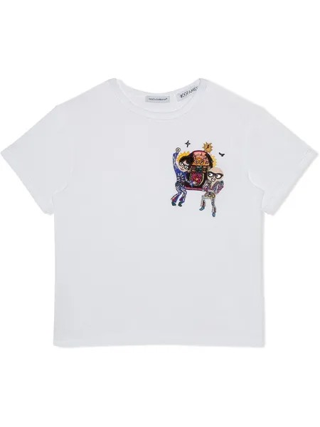 Dolce & Gabbana Kids футболка с вышивкой
