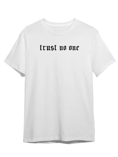 Футболка унисекс Каждому Своё Trust no one/Никому не верь/Готика STGO6N белая 3XL