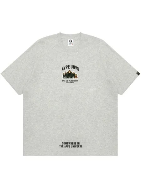 Футболка с логотипом AAPE BY *A BATHING APE, серый