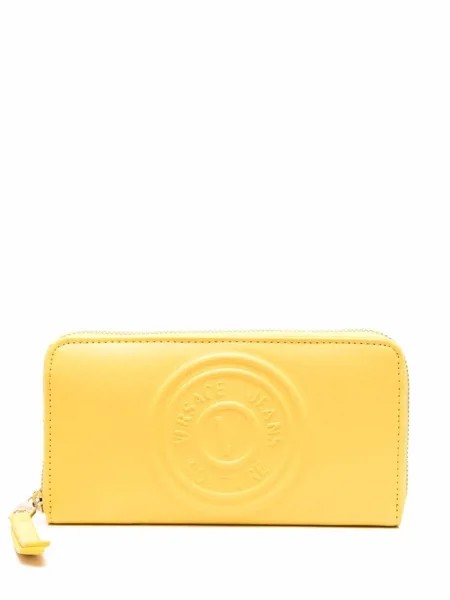 Versace Jeans Couture embossed logo leather purse