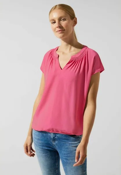 Блузка MIT ELASTIKSAUM Street One, цвет pink
