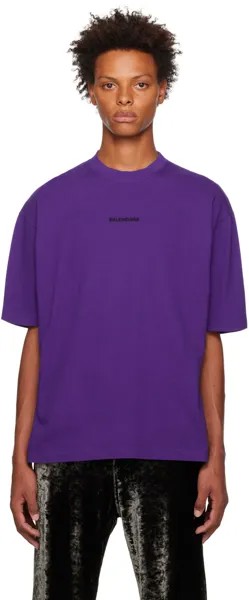 Фиолетовая футболка с вышивкой Balenciaga