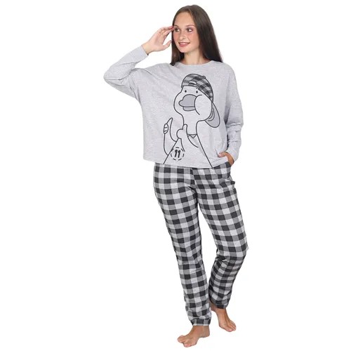 Пижама  Оптима Трикотаж, размер 40, серый