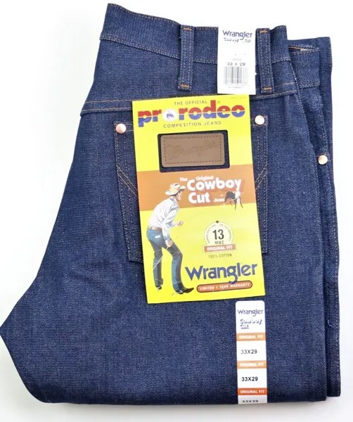 Мужские джинсы Wrangler Cowboy Cut Rigid Indigo 13MWZ, размер W33 L29, тяжелый вес, новинка