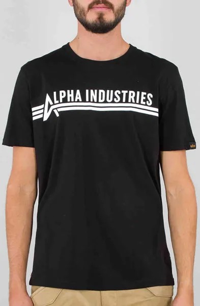 Футболка Alpha Industries, черно-белый