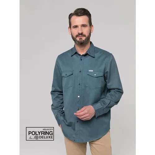 Мужская рубашка I-RSPD12-7, р.2XL, серо-синий