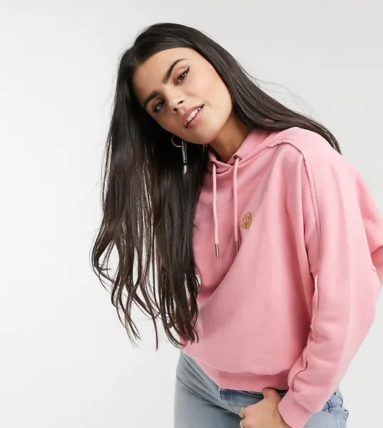 Худи темно-розового цвета с декоративными швами River Island Petite-Розовый