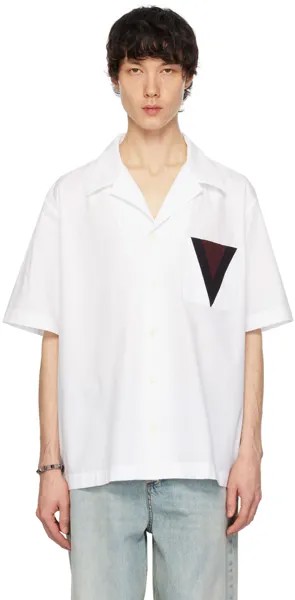 Белая рубашка с нашивками Valentino