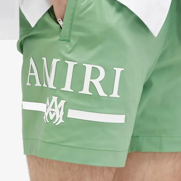 Amiri Пляжные шорты с логотипом Bar, зеленый