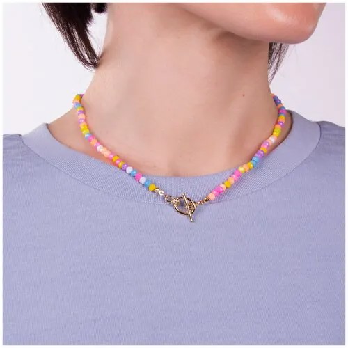 Колье Moon Paris, Kids, с цветными кристаллами, MK-22.12-008 золотистый