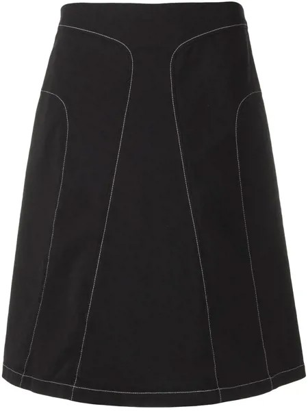 Jil Sander Pre-Owned юбка А-силуэта 2000-х годов с контрастной строчкой