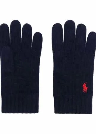 Polo Ralph Lauren шерстяные перчатки с вышивкой Polo Pony