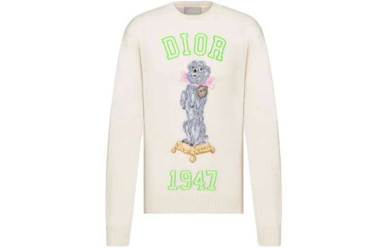 Кашемировый свитер для мужчин, цвет Off White Dior, кремовый