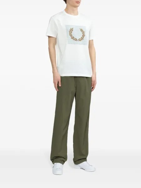 Хлопковая футболка с логотипом Fred Perry, белый
