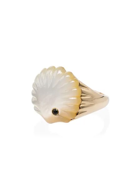 Yvonne Léon золотое кольцо с жемчугом и бриллиантом