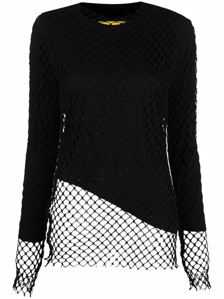 Marques'Almeida jersey net long-sleeve top