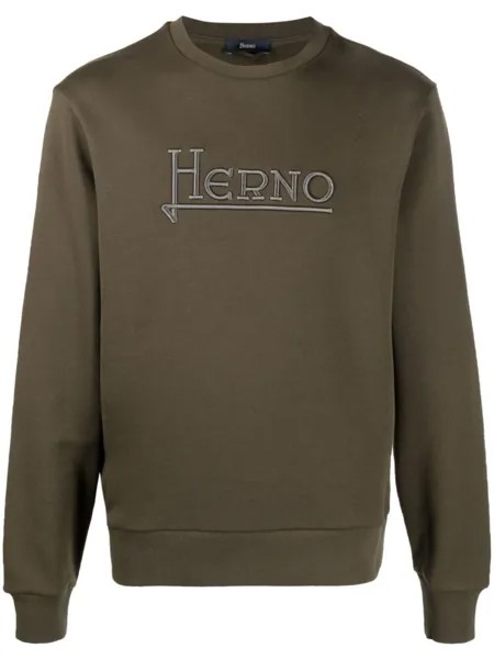 Толстовка с вышитым логотипом Herno, зеленый